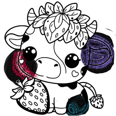 cute strawberry cow