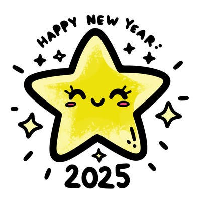 happy new year 2025 star wish