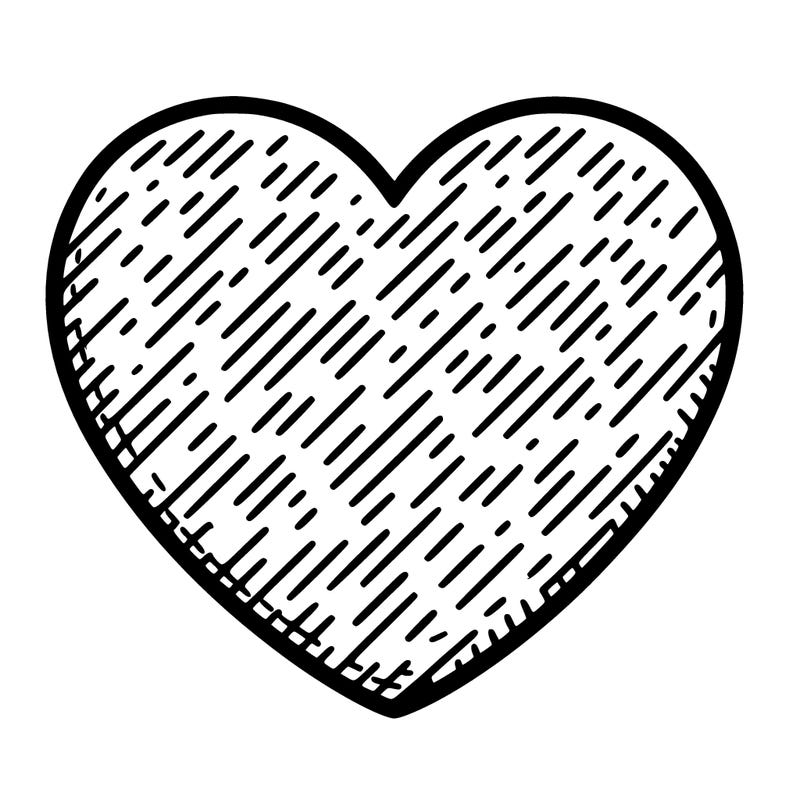 plain heart with no pattern