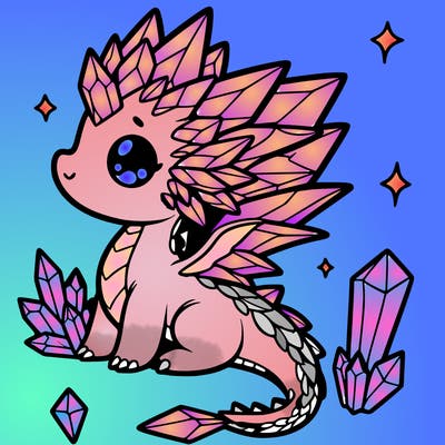 little cute crystal dragon