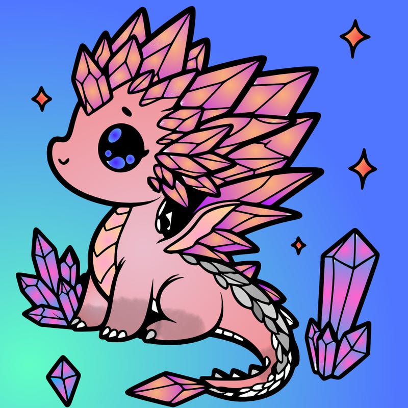 little cute crystal dragon