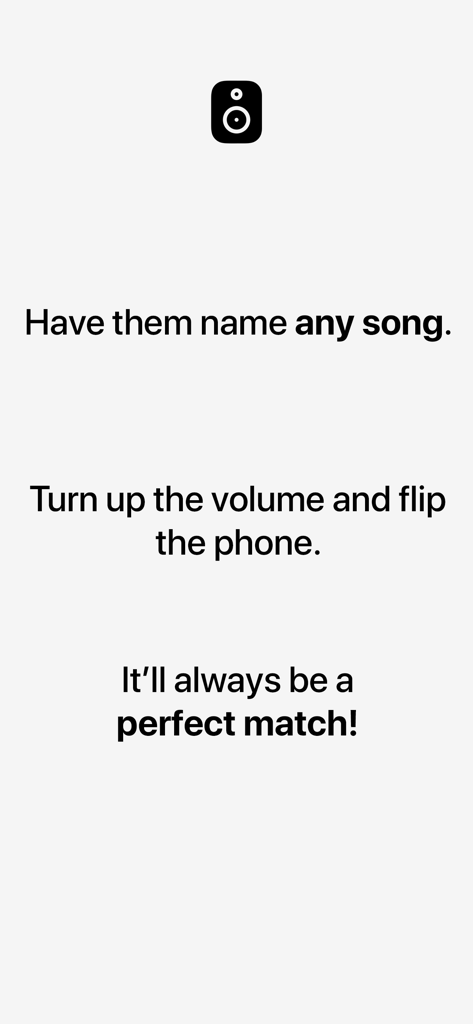 Earworm - Instruction screen for the Earworm app describing a song prediction magic trick