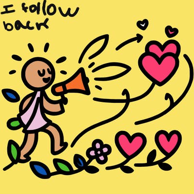 i follows my followers with hearts and flowers