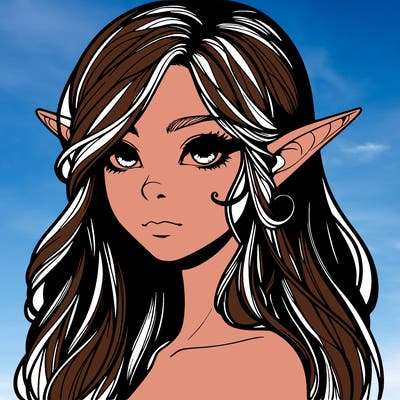 elf girl realistic dark fantasy