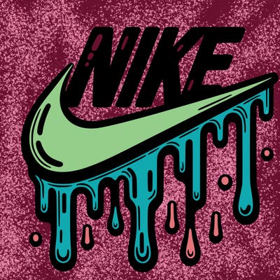 dripping nike logo