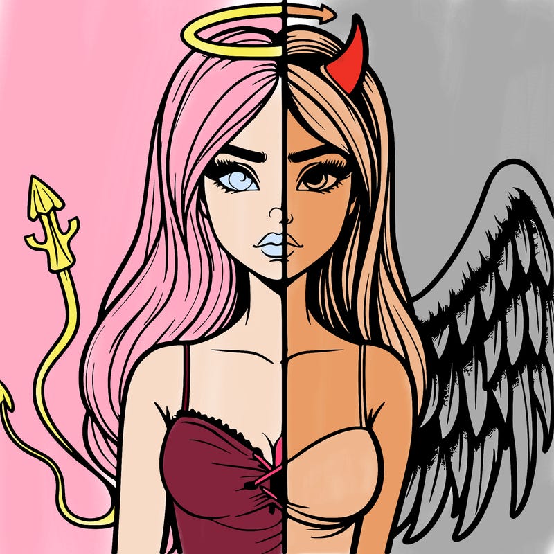 devil vs angel realistic girl