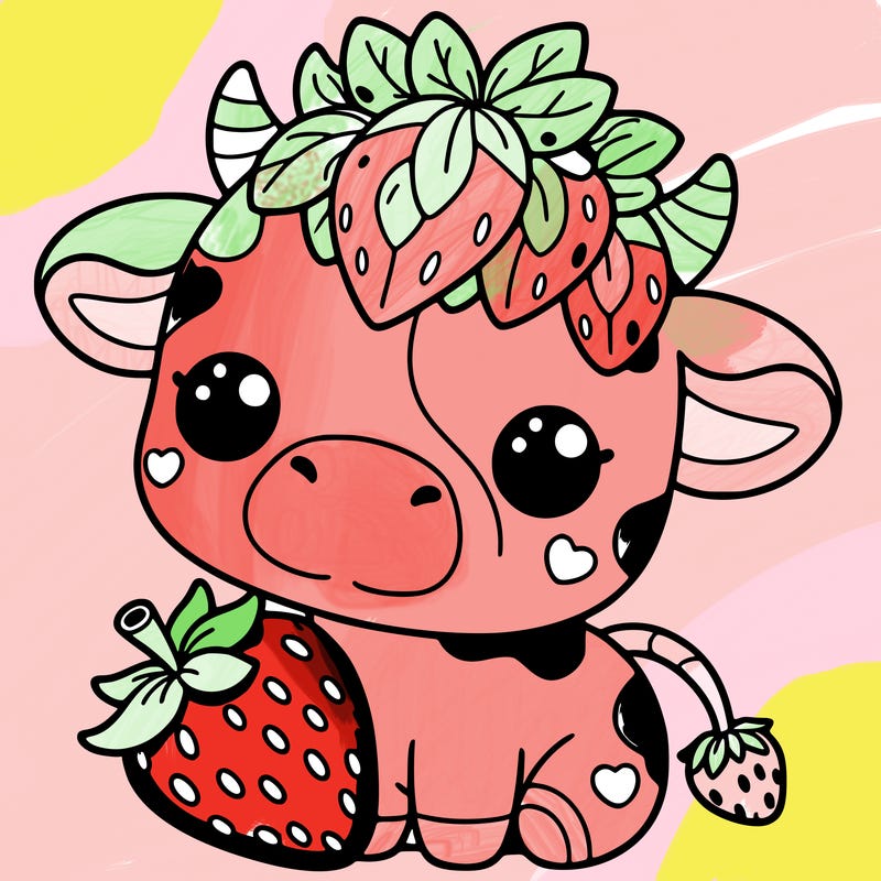 cute strawberry cow