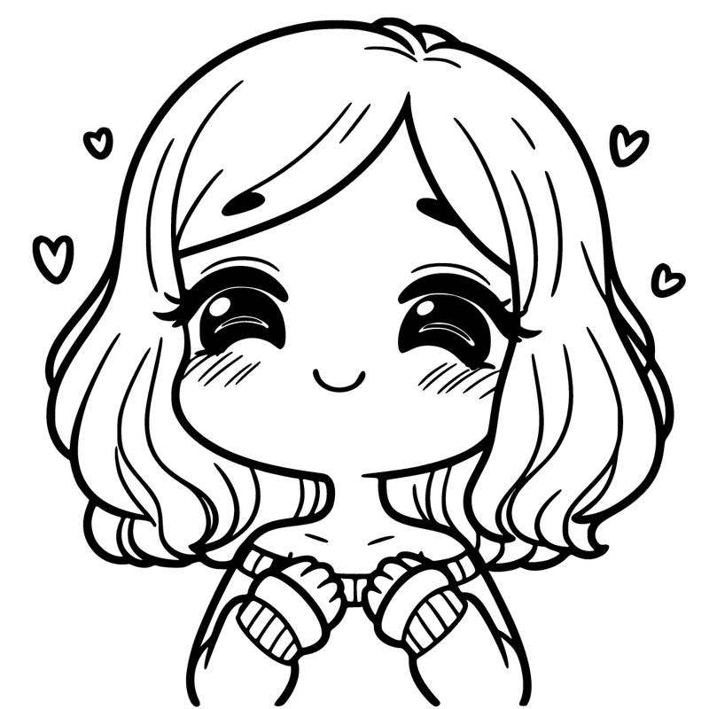 a girl with delicate features happy