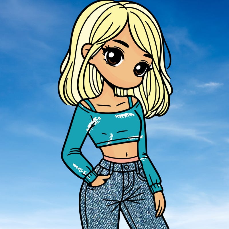 girl teenager with a crop top and flare jeans