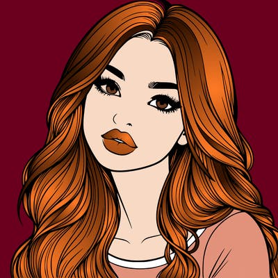 realistic girl with hair on her hair and lips