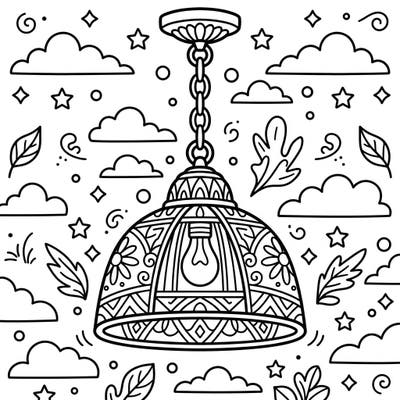 Unleash your inner artist with this captivating pendant light coloring page, designed to bring both relaxation and a spark of creativity to your day. Dive into the intricate patterns and whimsical surroundings, transforming this template into a vibrant masterpiece.