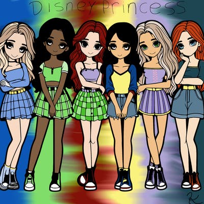 a group of girls realistic