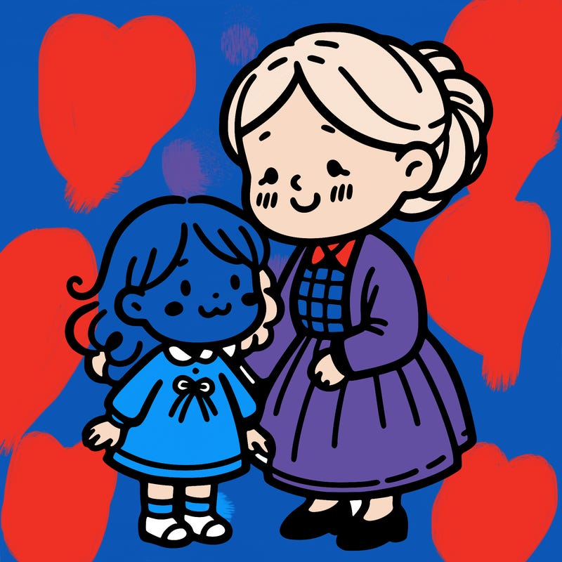 grandmother with little girl