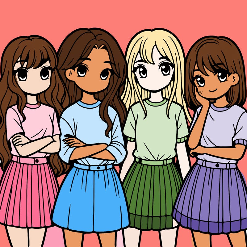 a group of five girls