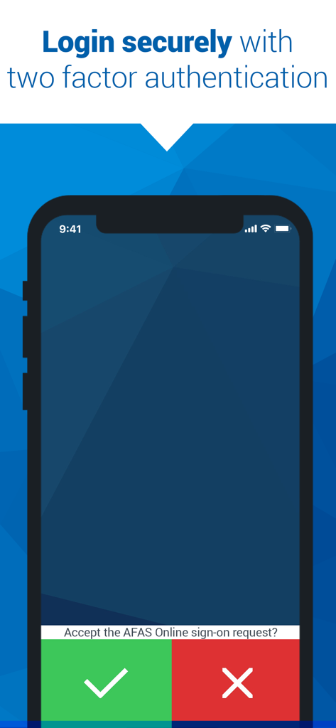 AFAS Pocket - AFAS Pocket app screen for secure login with two factor authentication