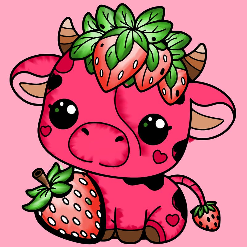 cute strawberry cow
