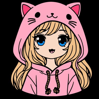 girl with cat hoodie