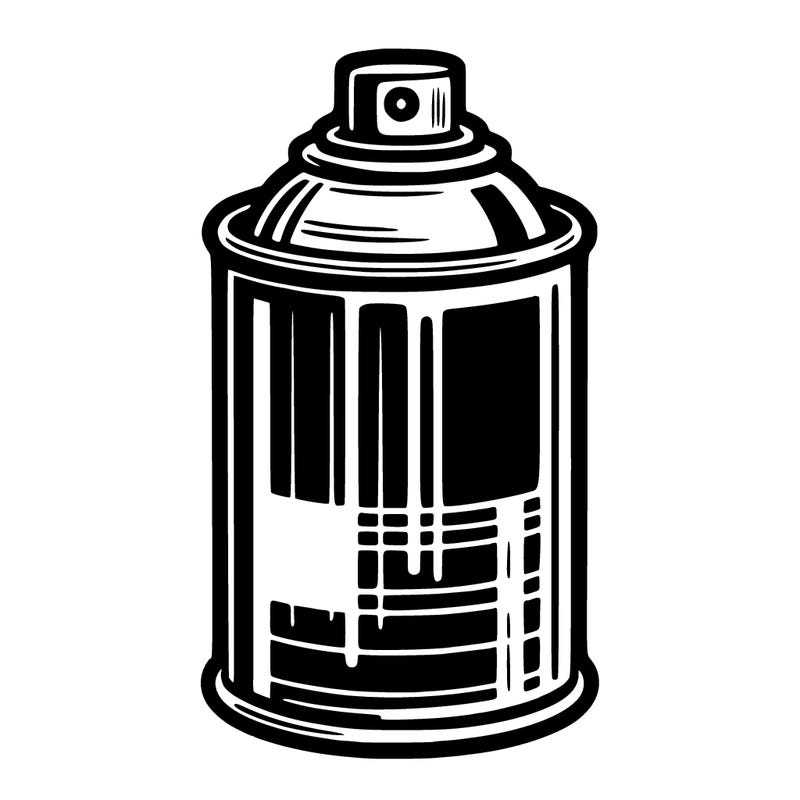 paint spraycan in linocut