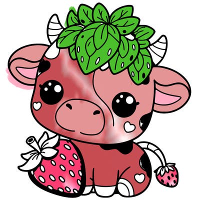cute strawberry cow