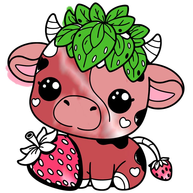 cute strawberry cow