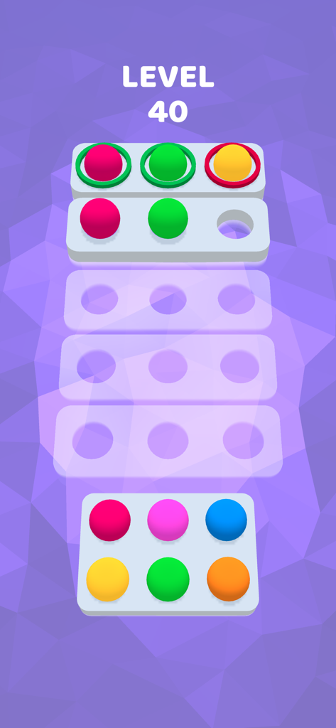 Get It Right puzzle game level 40 gameplay screenshot showing color deduction logic
