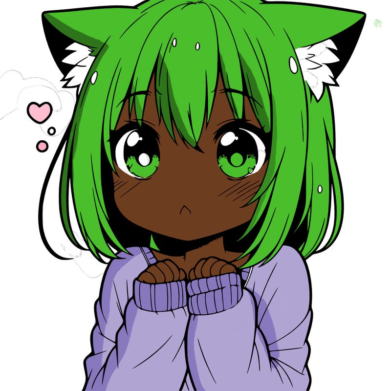 shy anime catgirl
