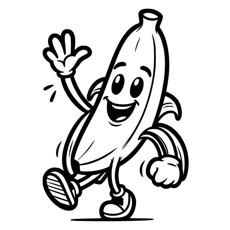 banana that’s waving his hands in the air