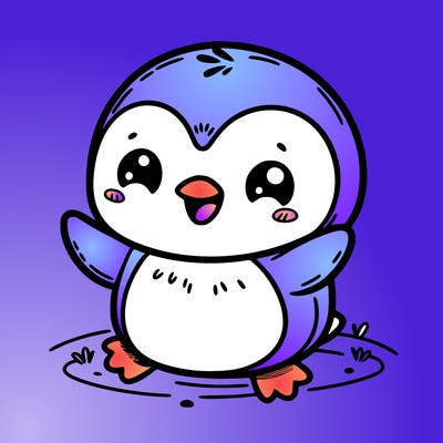 cute smiling penguin