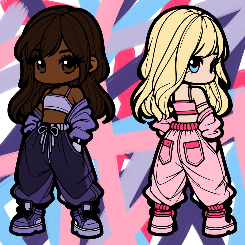 girl in crop top and baggy pants