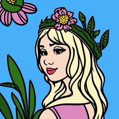 girl with flowers crown