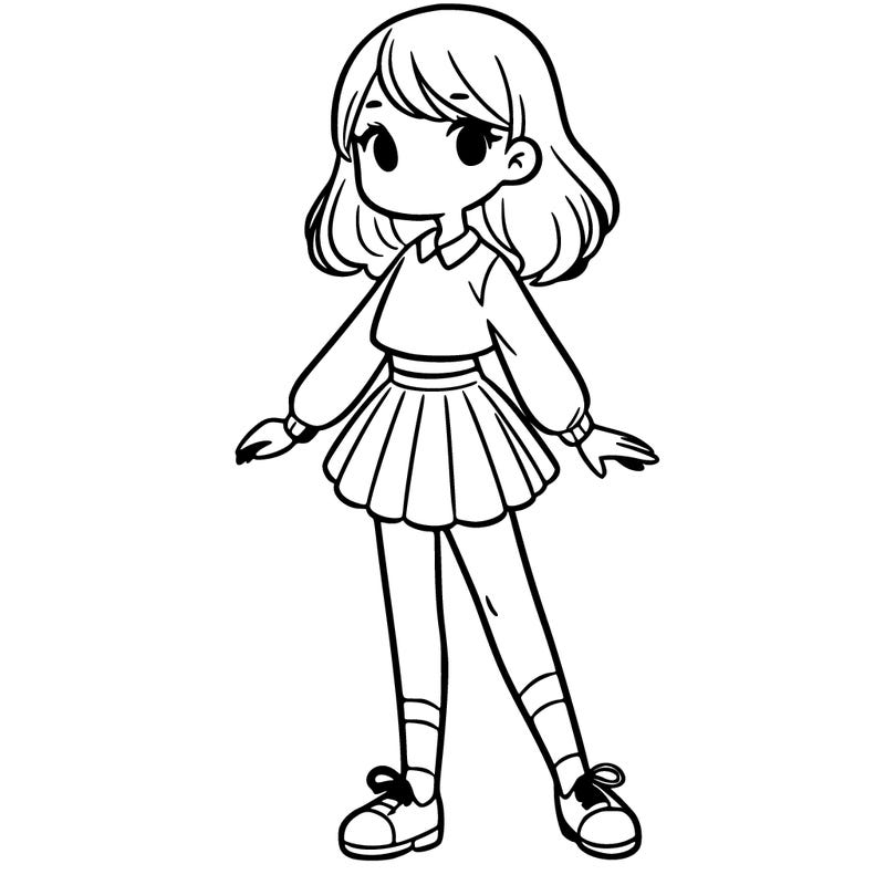 a girl standing in a pose