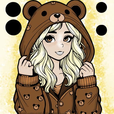 realistic girl in a animal pjs hoodie