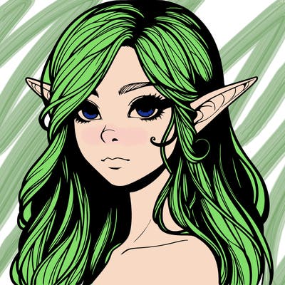 elf girl realistic dark fantasy
