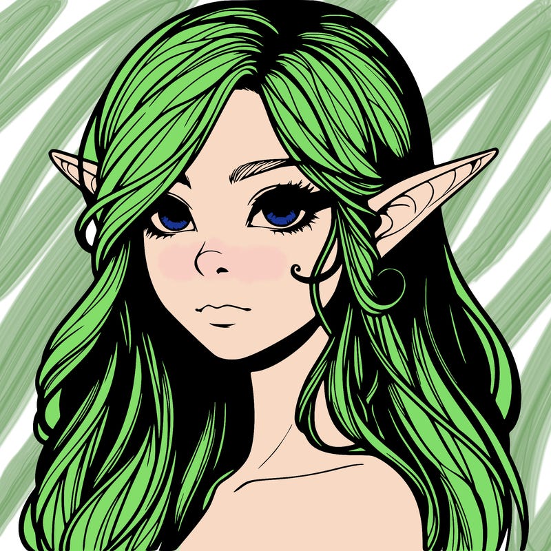elf girl realistic dark fantasy