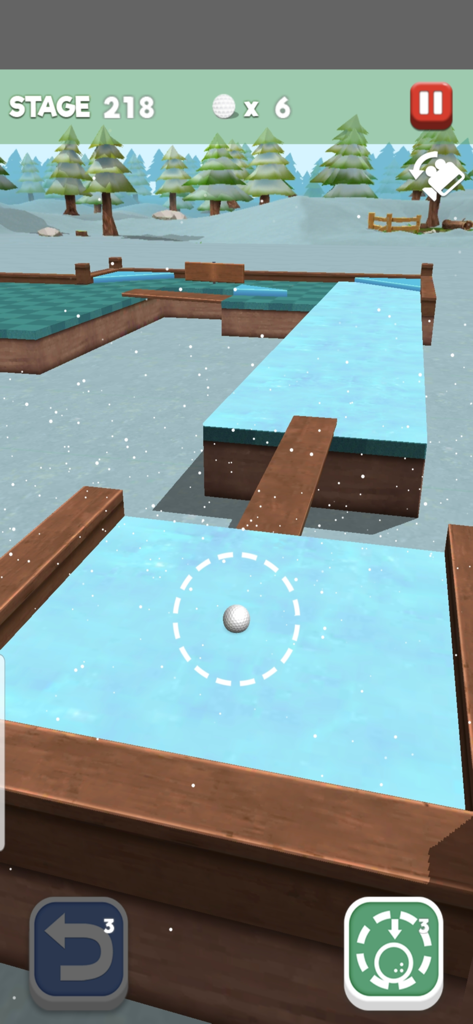 Putting Golf King - A snowy winter themed mini golf course in the Putting Golf King mobile game.