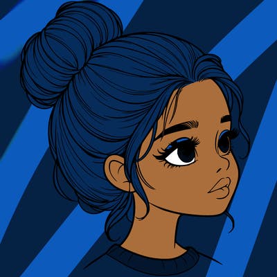 realistic girl with bun