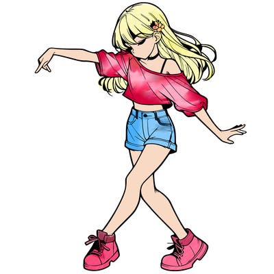 realistic girl danceing