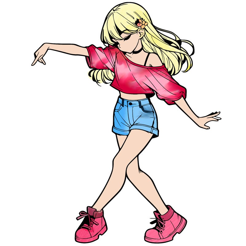 realistic girl danceing