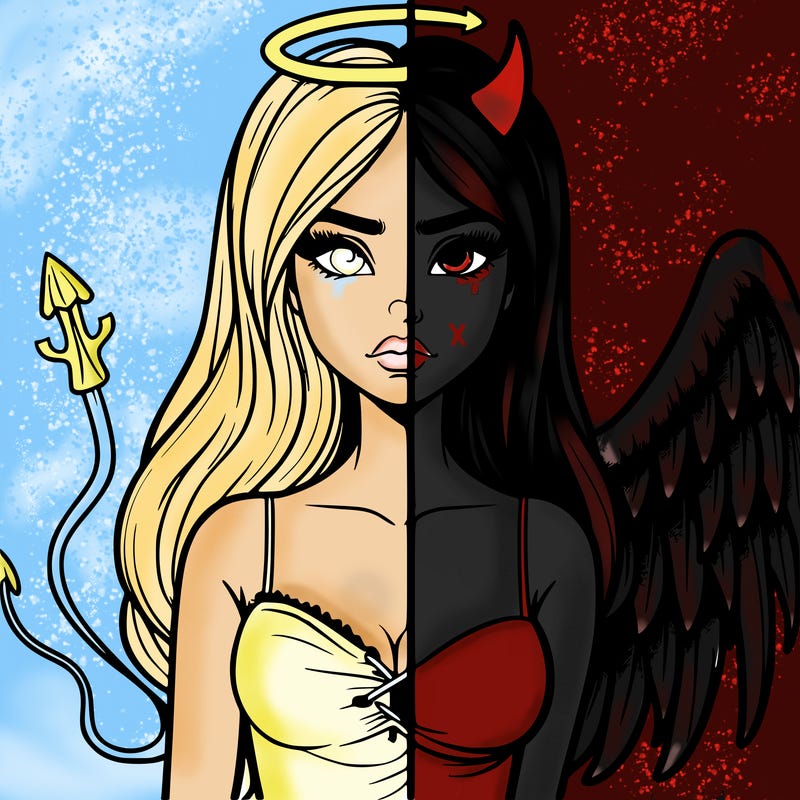 devil vs angel realistic girl