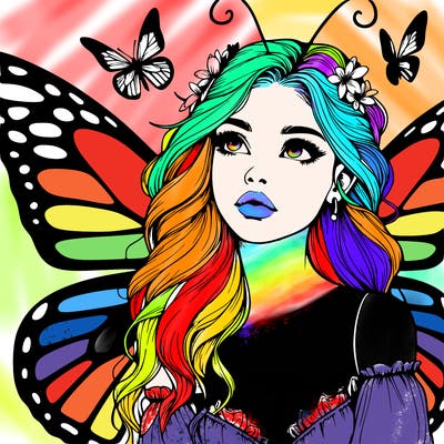 butterfly fairy realistic girl