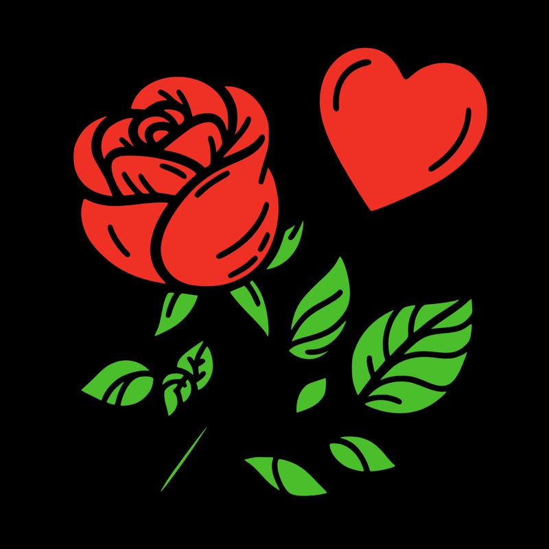 rose and heart