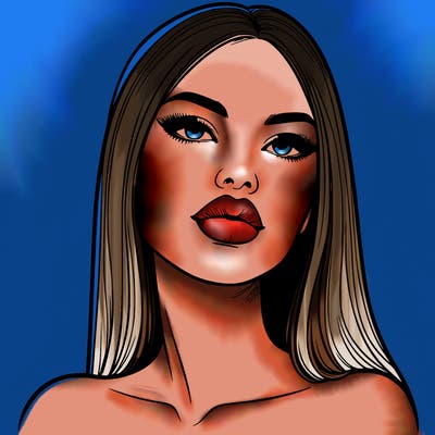 realistic woman with full lips
