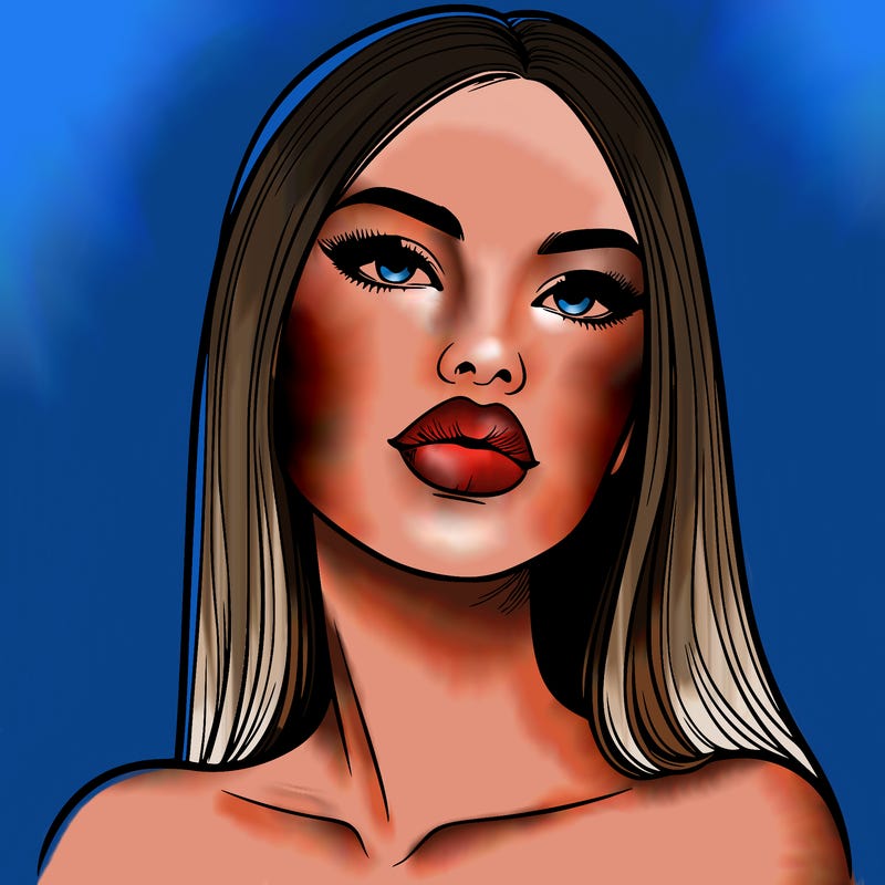 realistic woman with full lips