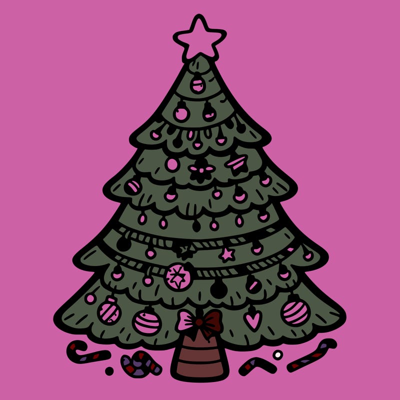 christmas tree with lots of details