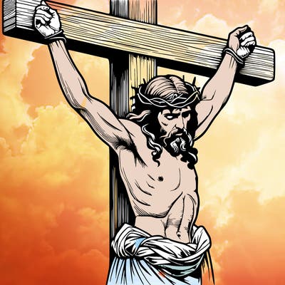 jesus realistic on the cross