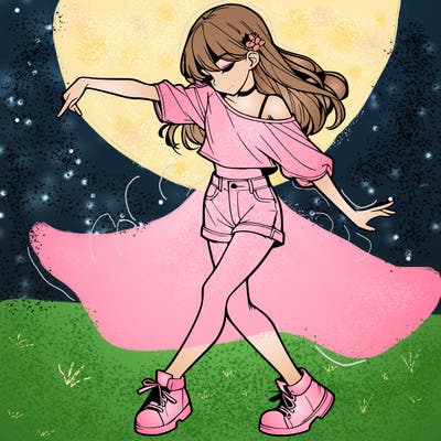 realistic girl danceing