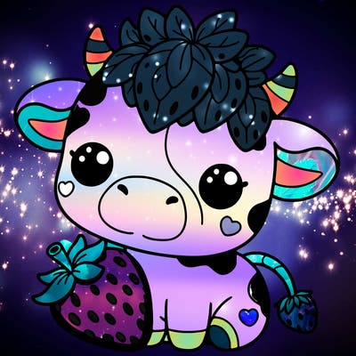 cute strawberry cow