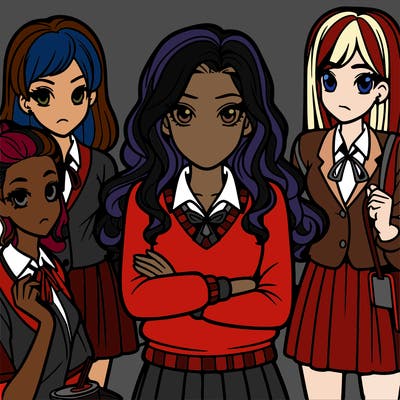 a group of teenage girls as school bullies