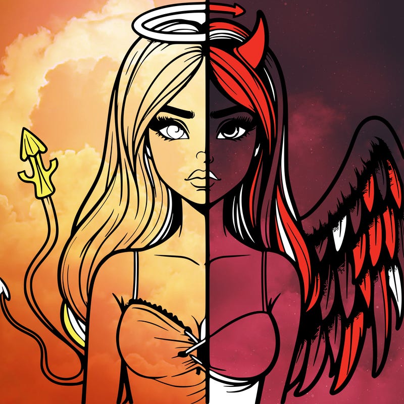 devil vs angel realistic girl