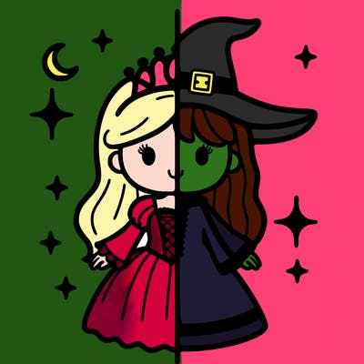 split princess and witch